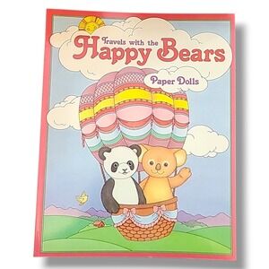 1985 Travels with the Happy Bears Paper Dolls Troubador Press Uncut Complete